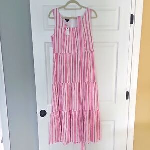 Talbots Pink and White Striped Dress